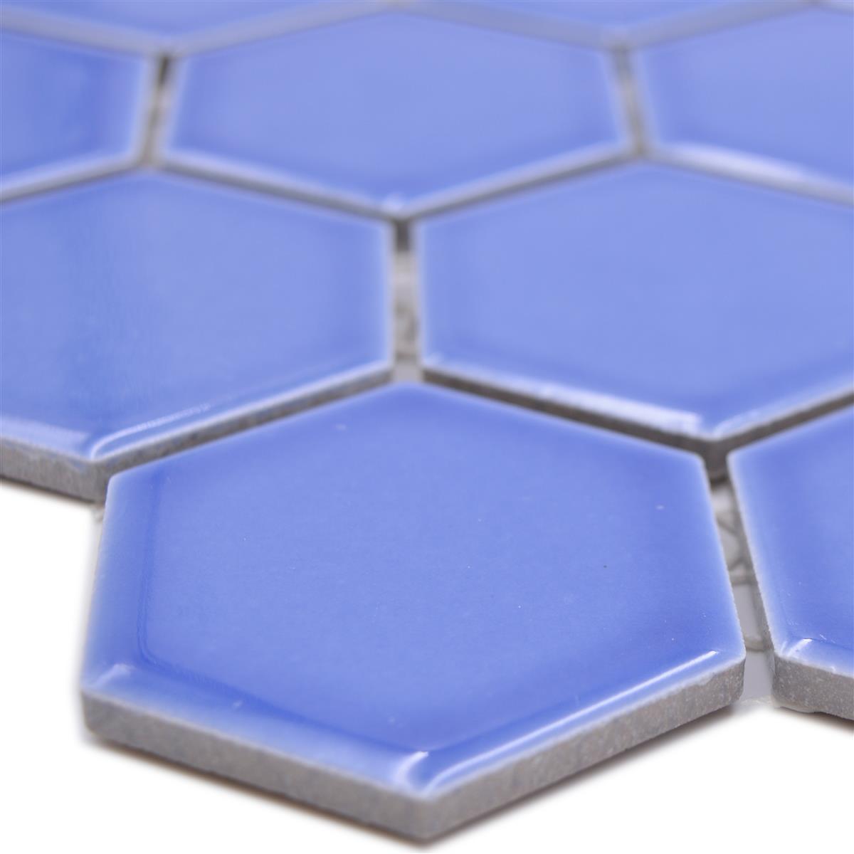 Vzorek z Keramická Mozaika Salomon Šestiúhelník Světle Modrá H51