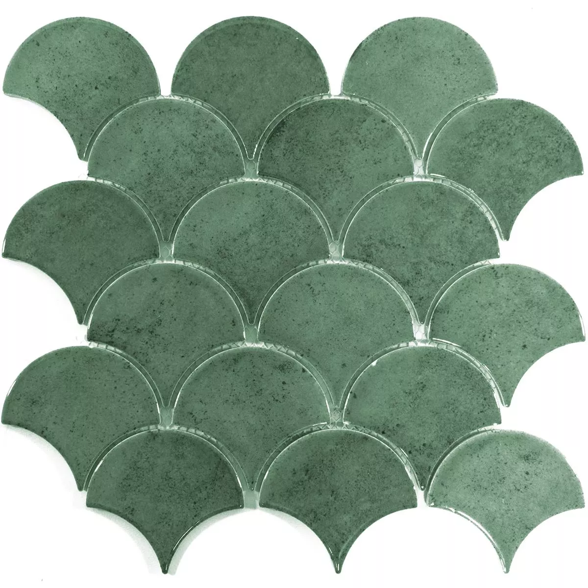 Keramika Mozaiková Dlaždice Eldertown Fächer Tmavě Zelená