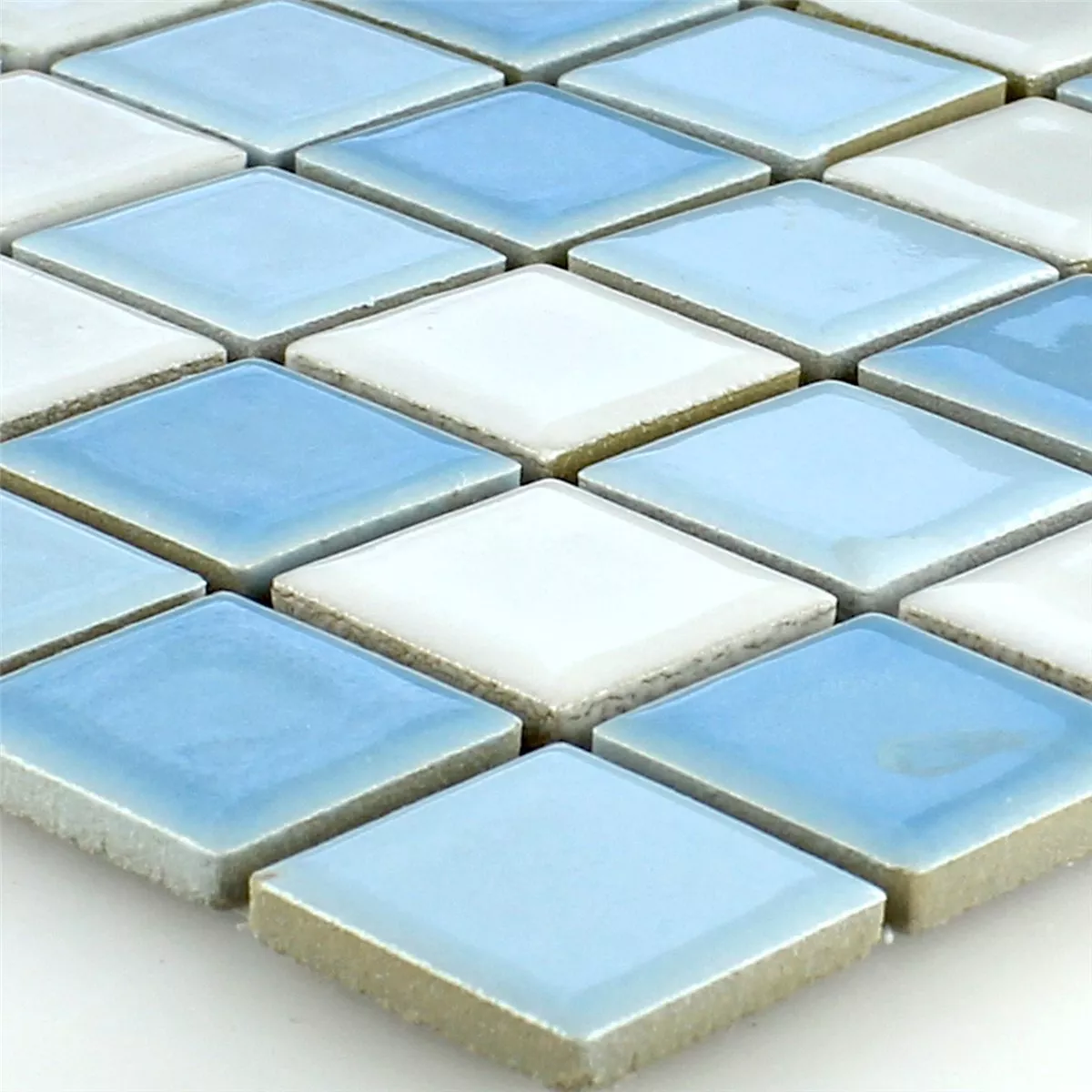 Mozaiková Dlaždice Keramika Bodaway Modrá Bílá 25x25x5mm