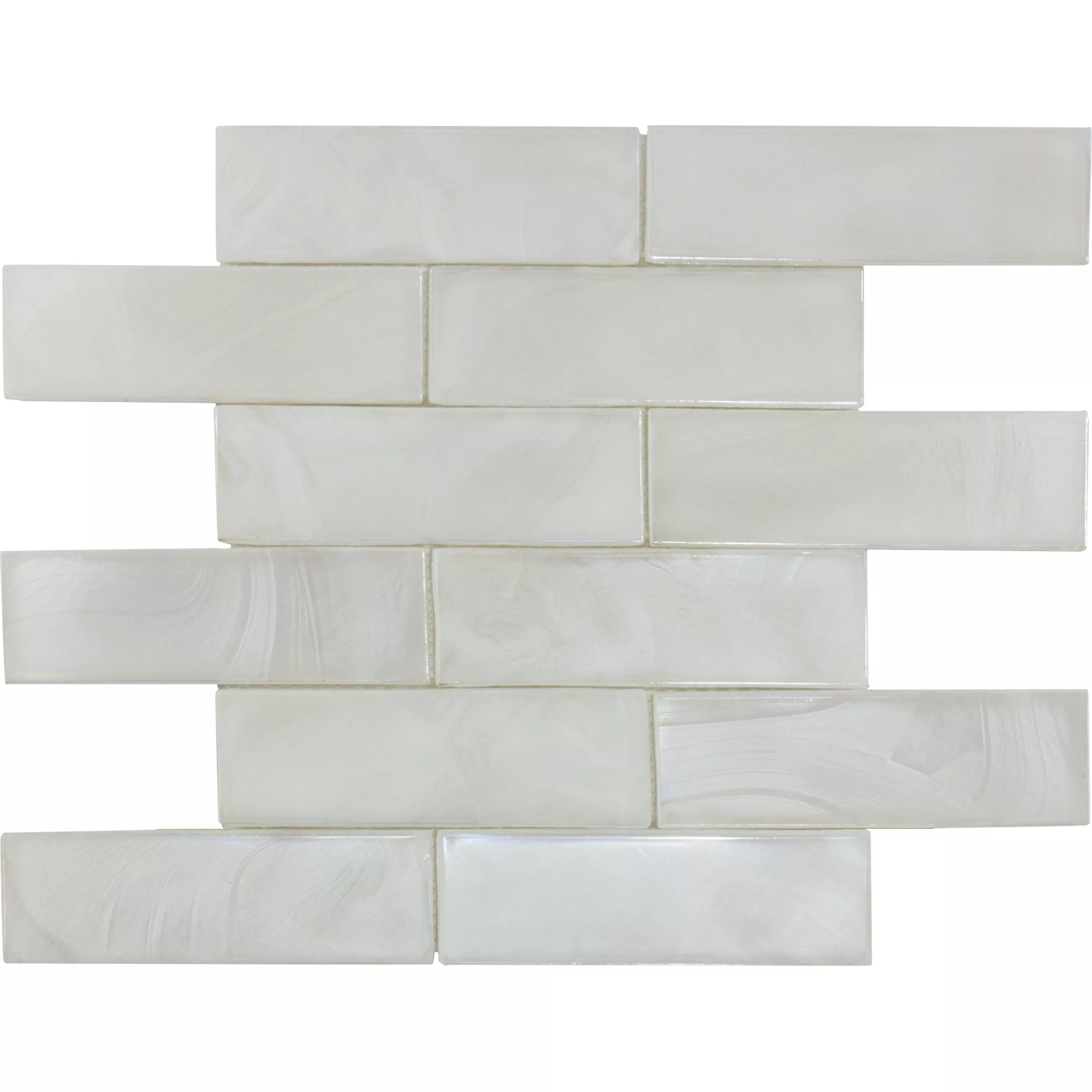 Skleněná Mozaika Dlaždice Andalucia Brick Bílá