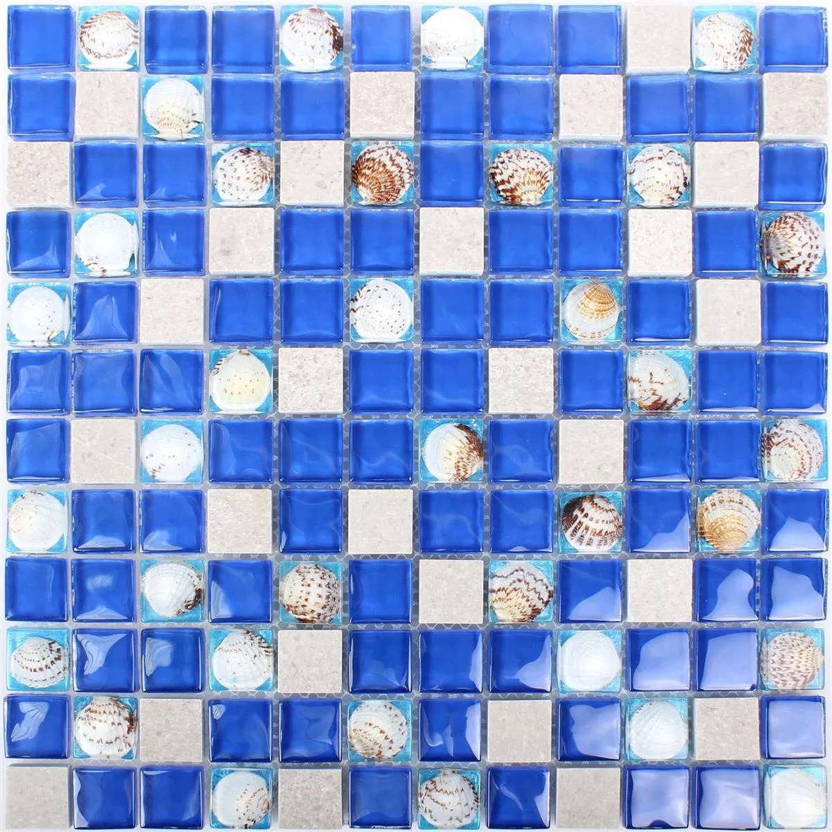 Skleněná Mozaika Dlaždice Z Přírodního Kamene Tatvan Modrá Šedá