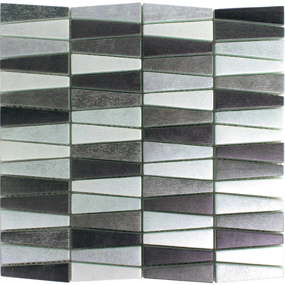 Vzorek Skleněná Mozaika Dlaždice Wolgagrad Černá Šedá Stříbrná