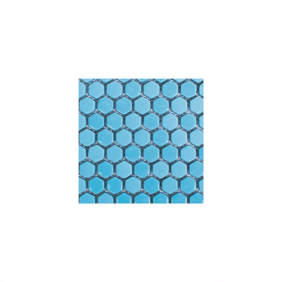 Vzorek Skleněná Mozaika Dlaždice Brockway Šestiúhelník Eco Modrá