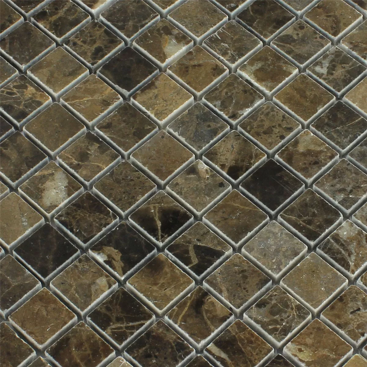 Mozaiková Dlaždice Mramor Hnědá Leštěná 23x23x7,5mm