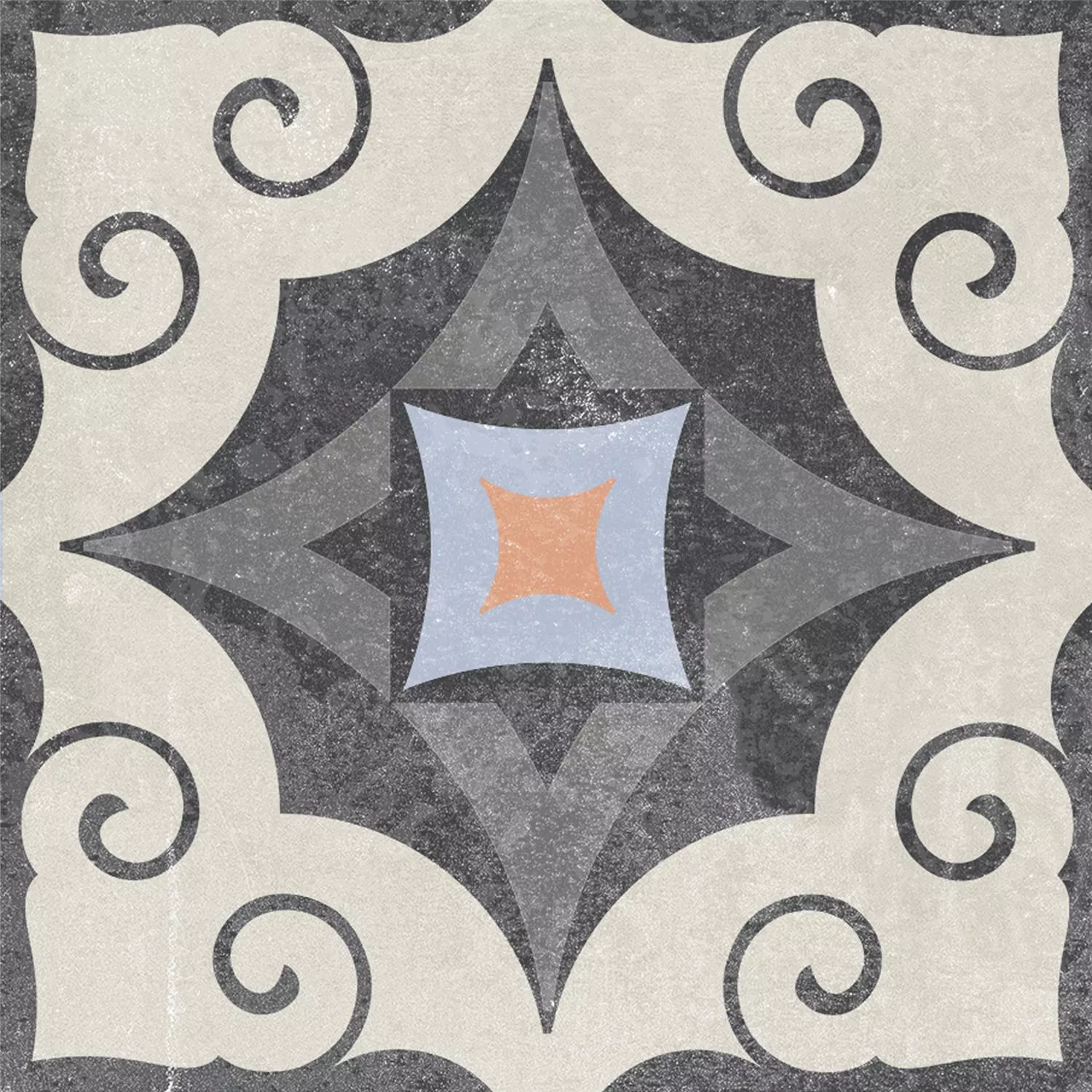Cementové Dlaždice Retro Vzhled Gris Podlahová Serrano 18,6x18,6cm