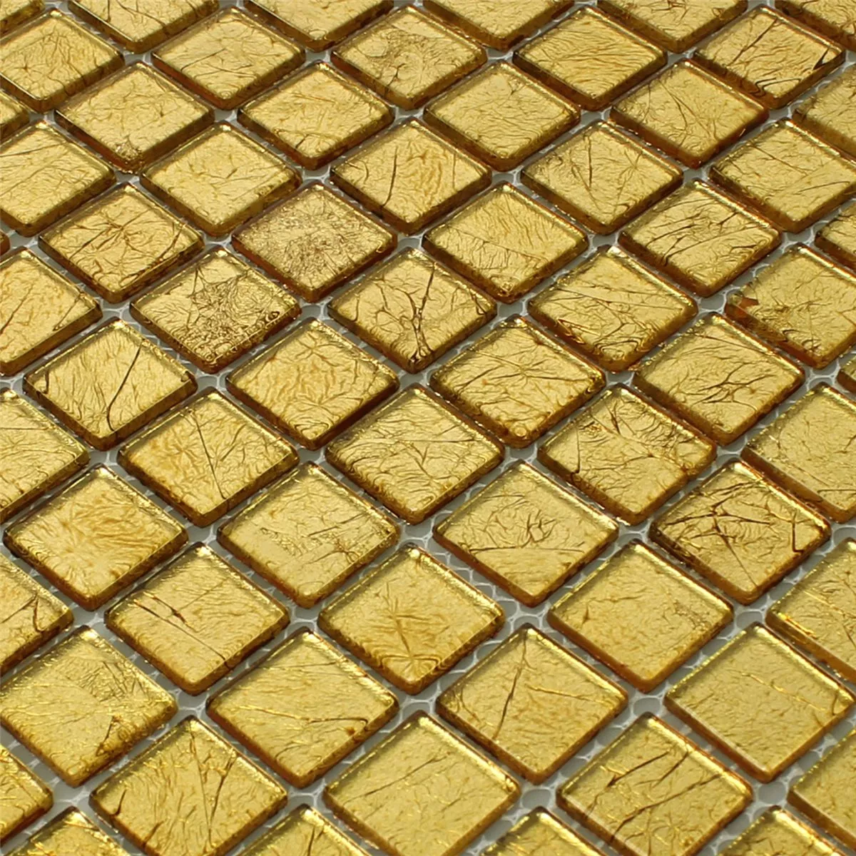 Skleněná Mozaika Dlaždice Křišťál Zlatá Struktura