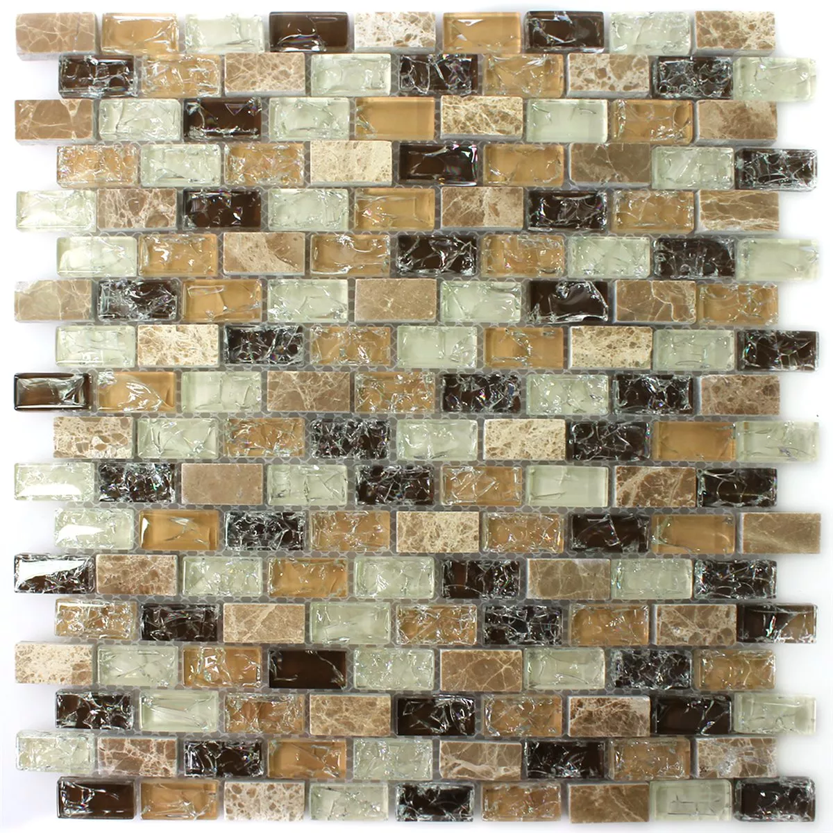 Skleněná Mozaika Přírodní Kámen Bricks Emperador