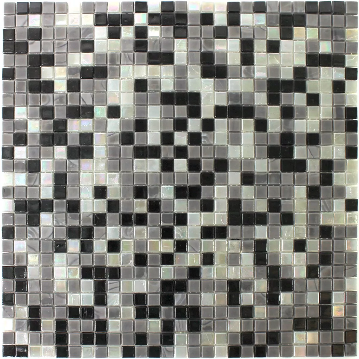 Vzorek Skleněná Mozaika Dlaždice Černá Šedá