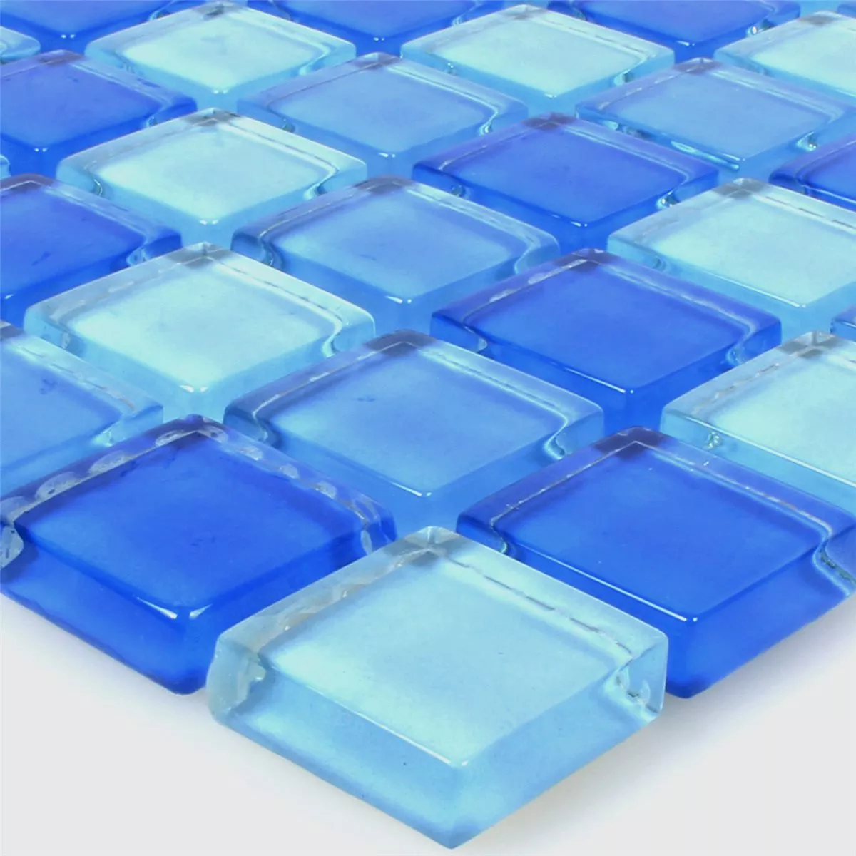 Vzorek Skleněná Mozaika Dlaždice Neptune Modrá Mix