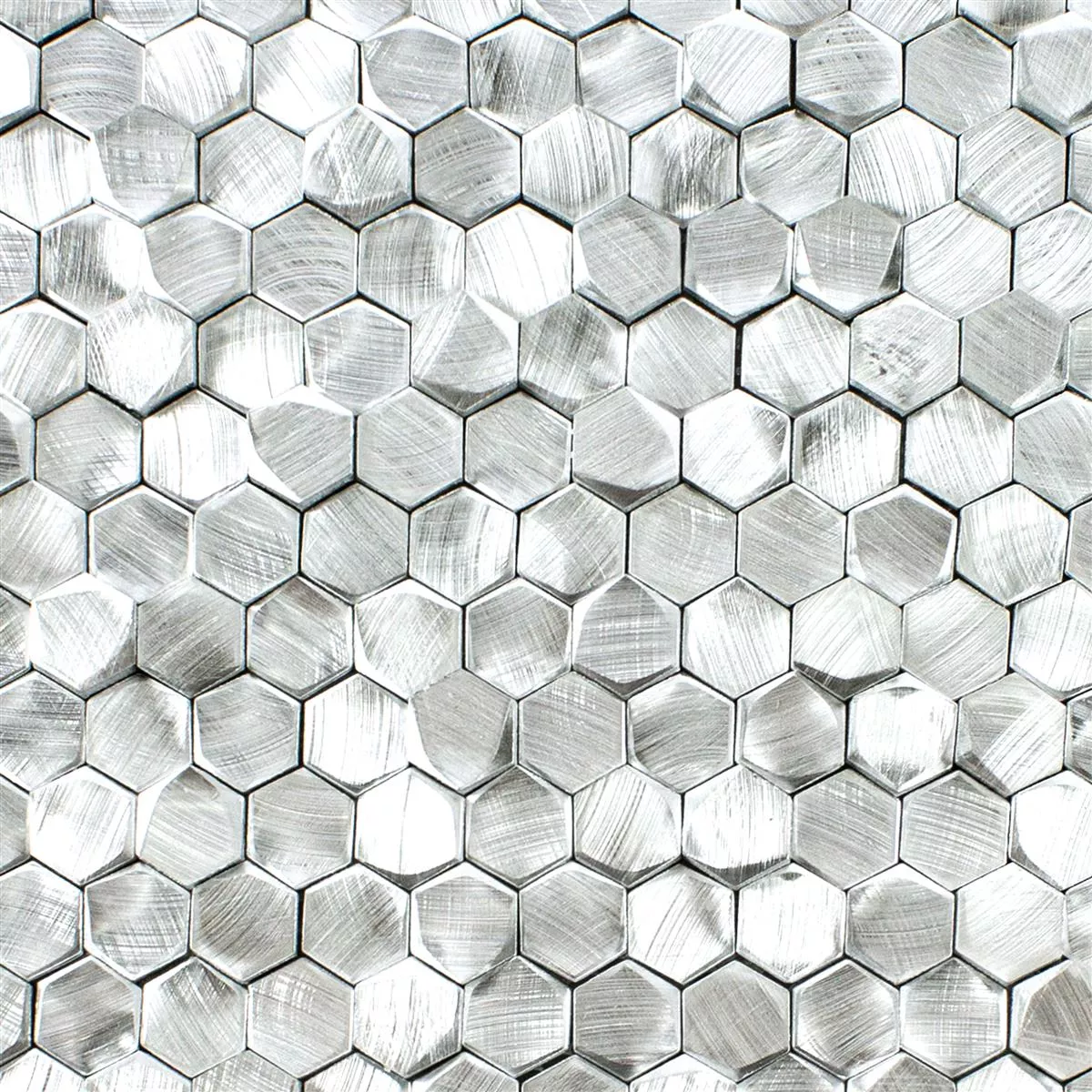 Hliník Kov Mozaikové Dlaždice McAllen Stříbrná