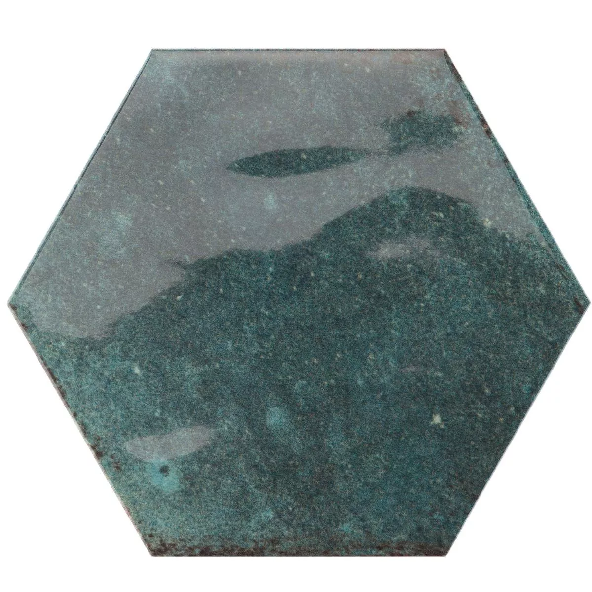 Nástěnné Obklady Arosa Lesklá Zvlněné Šestiúhelník Pacifik Modrá 17,3x15cm