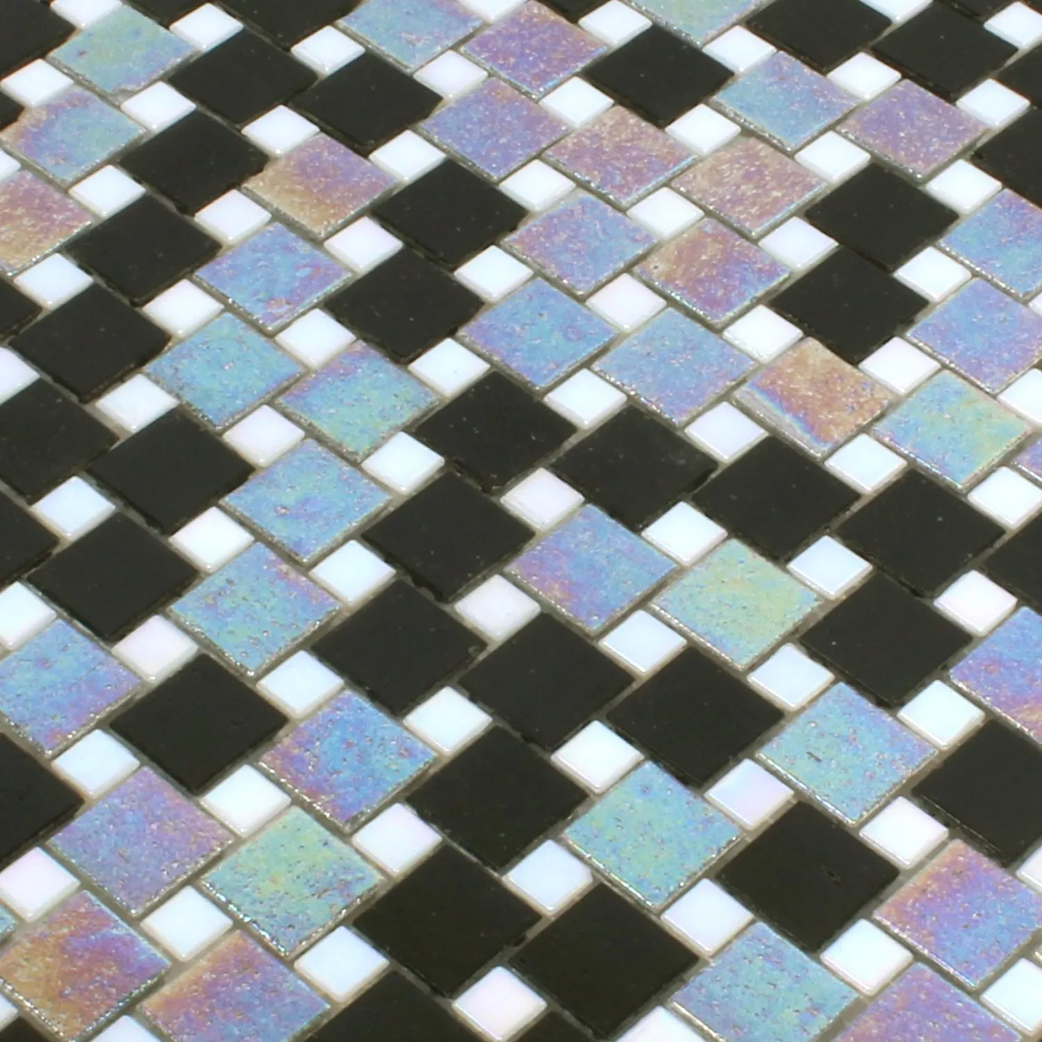 Vzorek Mozaiková Dlaždice Sklo Tahiti Šedá Černá