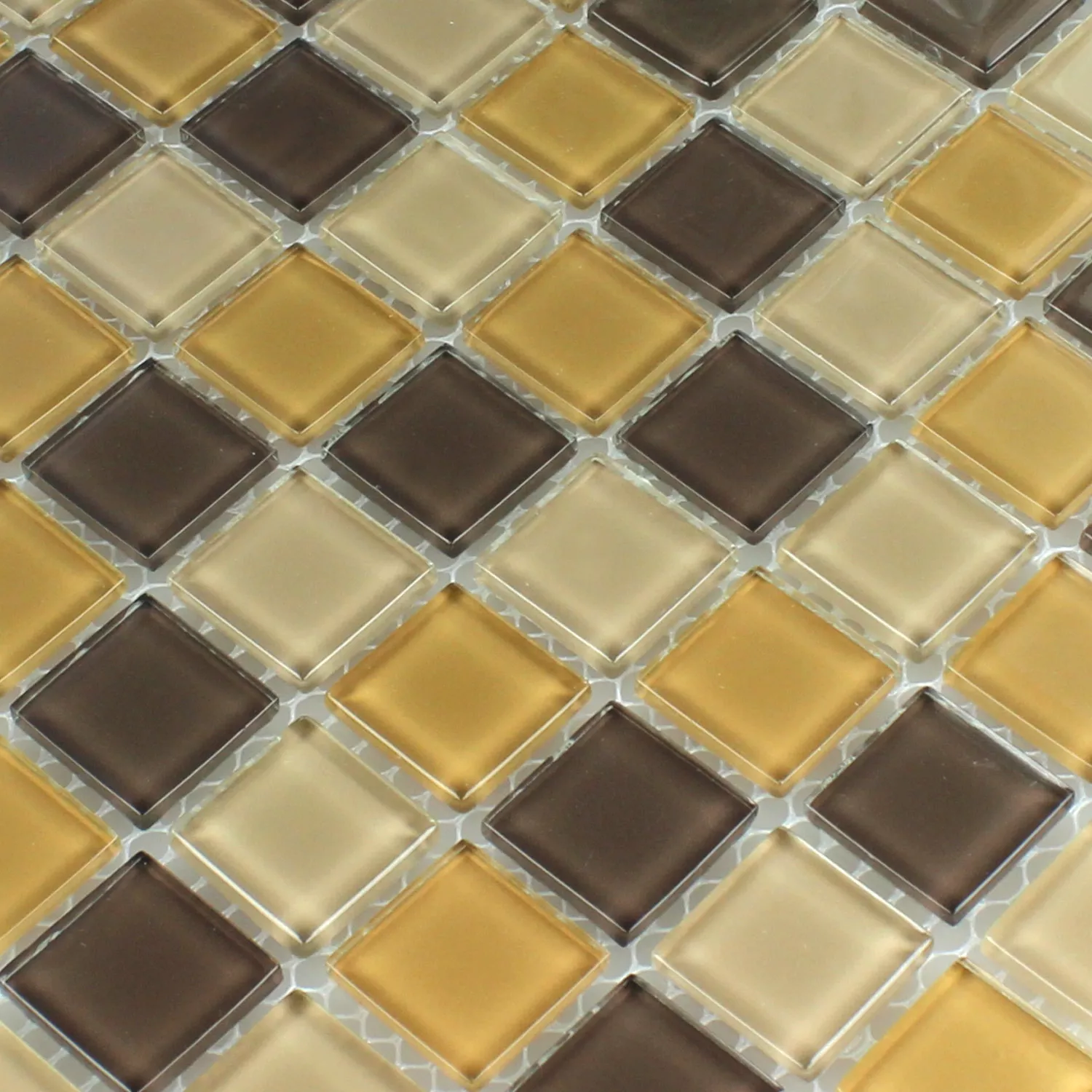 Skleněná Mozaika Dlaždice Hnědá Mix 25x25x4mm