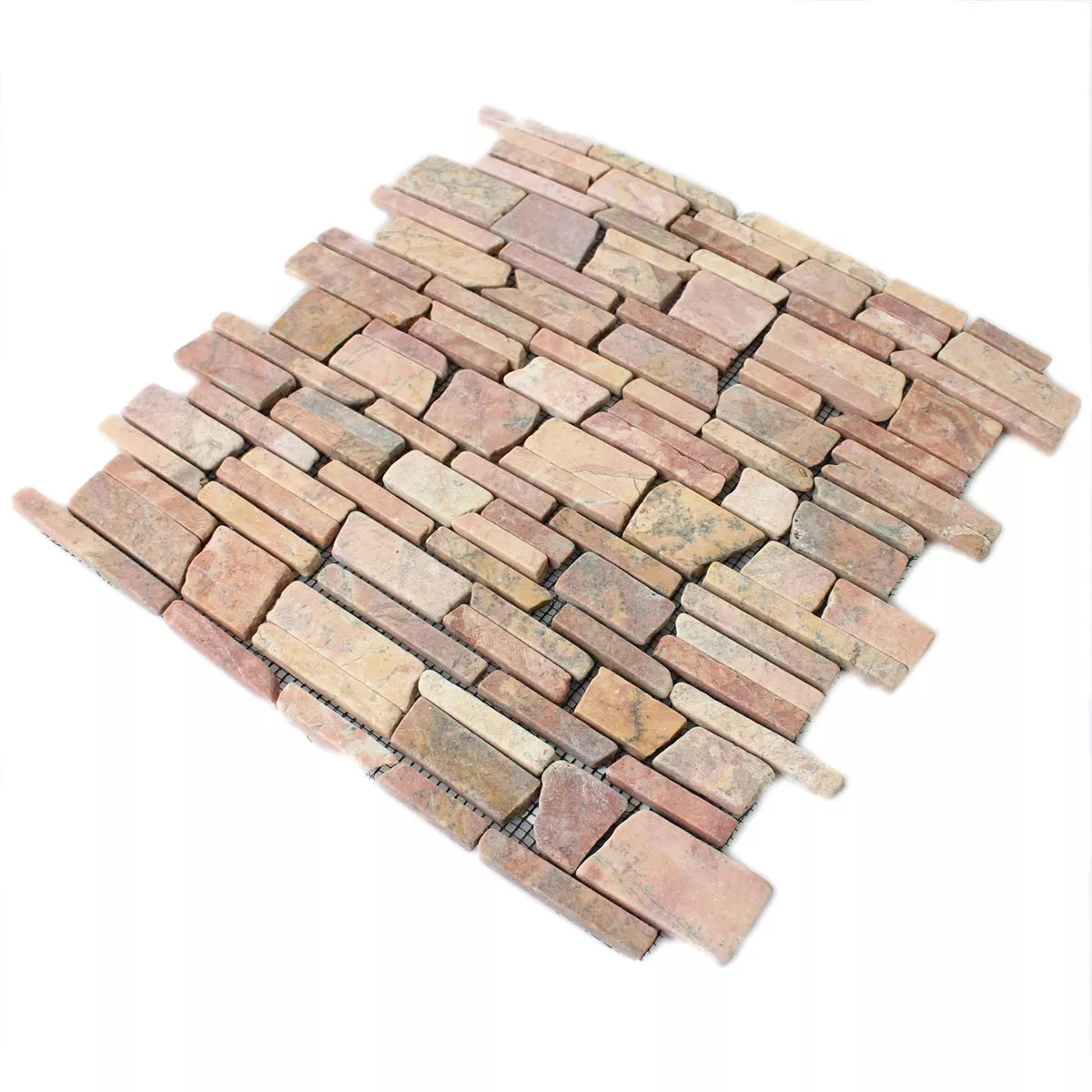 Vzorek Mozaiková Dlaždice Mramor Přírodní Kámen Brick Rosso Verona