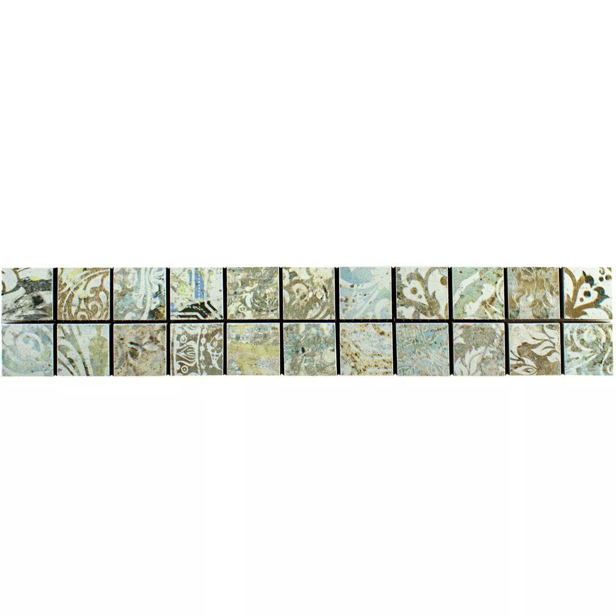 Kameniny S Porcelánovou Povrchovou Úpravou Dlaždice Bordury Pelican Světle Pestrobarevná 25x25mm