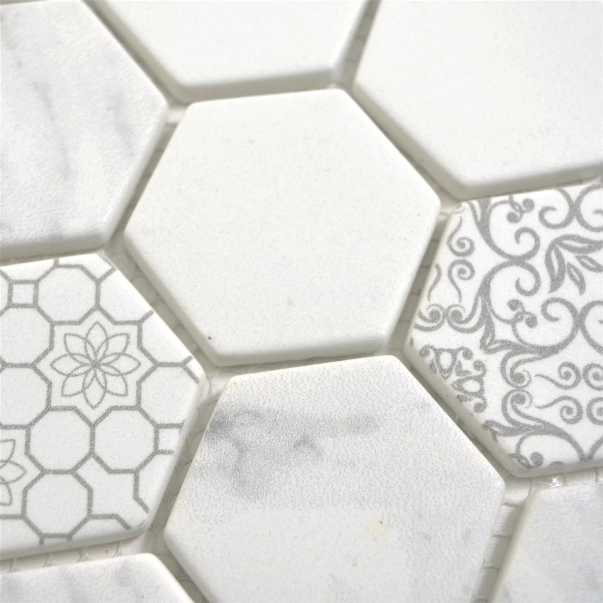 Skleněná Mozaika Dlaždice Acapella Carrara Šestiúhelník