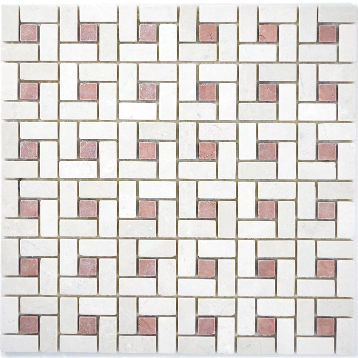 Vzorek Přírodní Kámen Mramor Mozaikové Dlaždice Robin Béžová Rosso