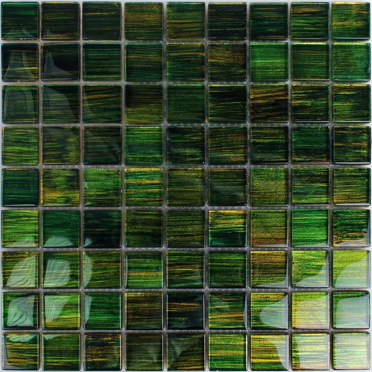 Vzorek Skleněná Mozaika Dlaždice Tradition Tmavě Zelená
