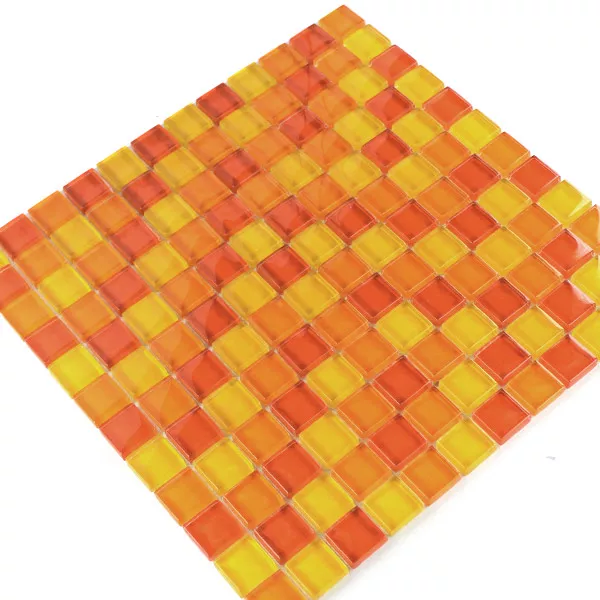 Vzorek Skleněná Mozaika Dlaždice Žlutá Oranžová Červená 