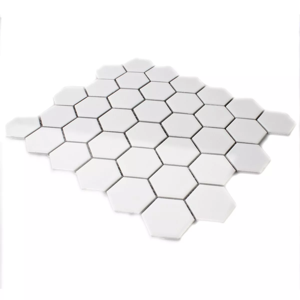 Mozaiková Dlaždice Keramika Šestiúhelník Bílá Lesklá H51