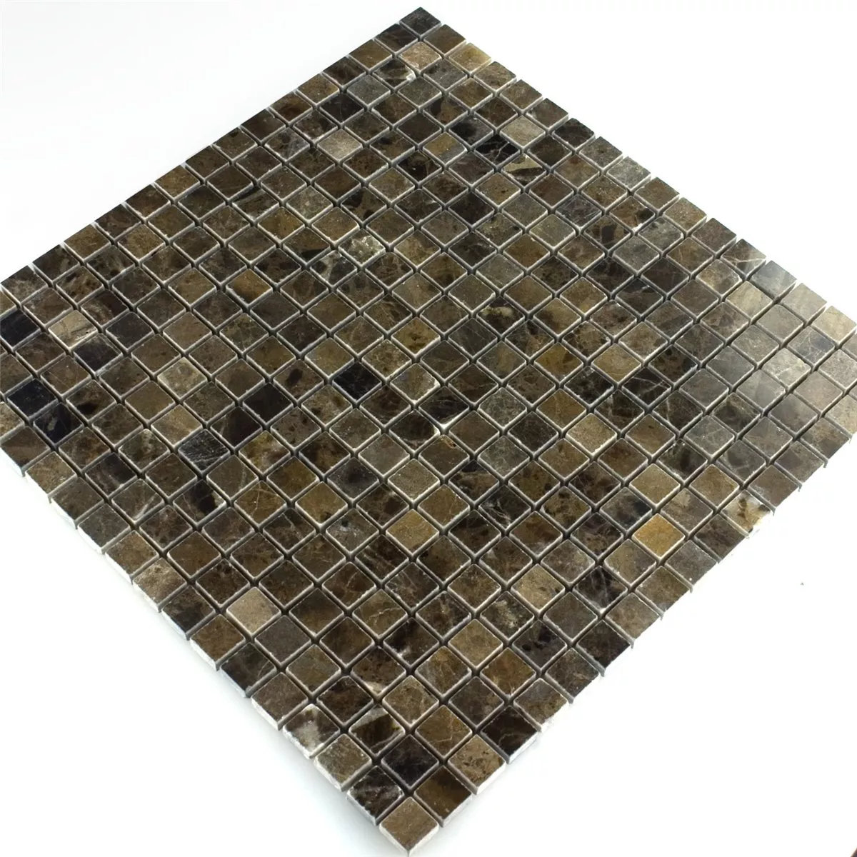 Mozaiková Dlaždice Mramor Hnědá Leštěná 15x15x7,5mm