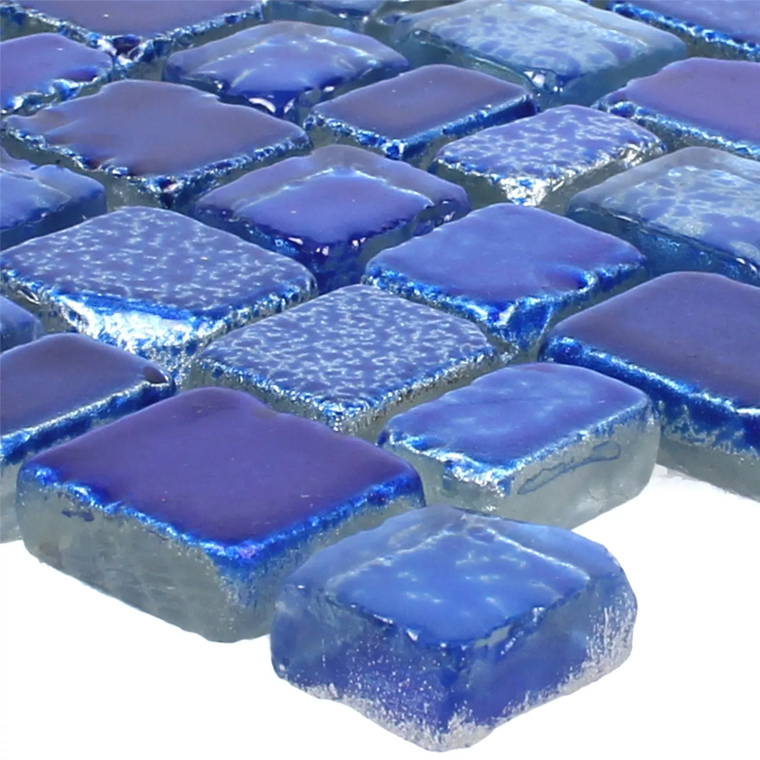 Vzorek Mozaiková Dlaždice Sklo Roxy Modrá