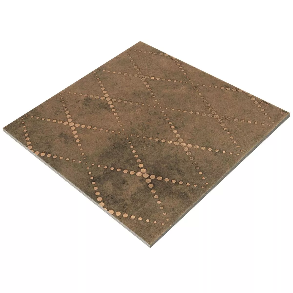 Podlahové Dlaždice Chicago Kovový Vzhled Bronzová R9 - 18,5x18,5cm - 2