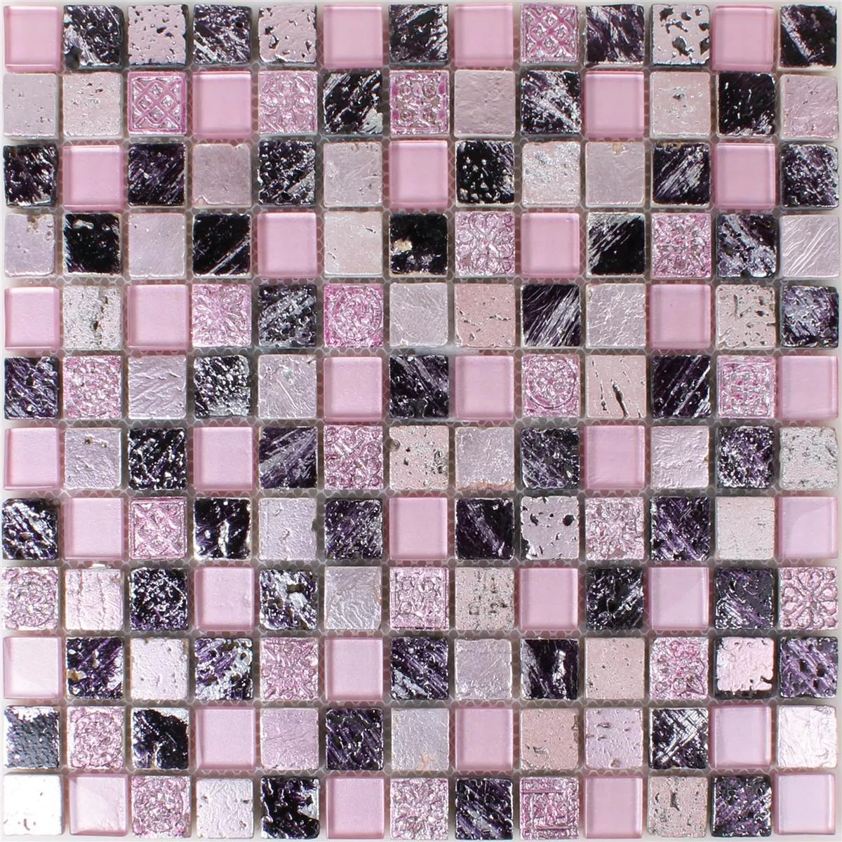 Mozaiková Dlaždice Sklo Pryskyřice Přírodní Kámen Růžová Pink Mix