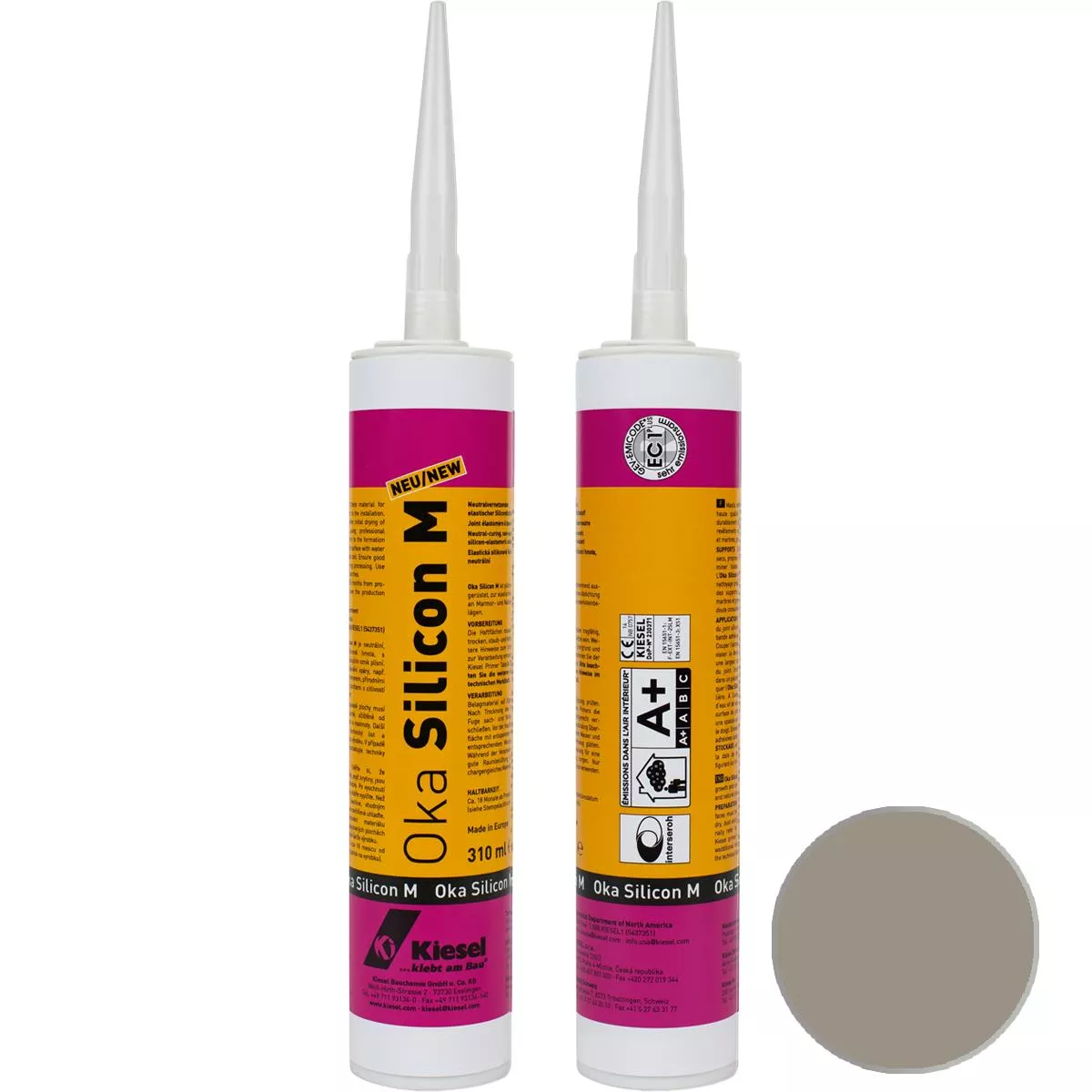 Přírodní kámen silikonová spárovka oblázková OKA SILICON M kámen šedá 310 ml Přírodní kámen silikonová spárovka oblázková OKA SILICON M kámen šedá 310 ml