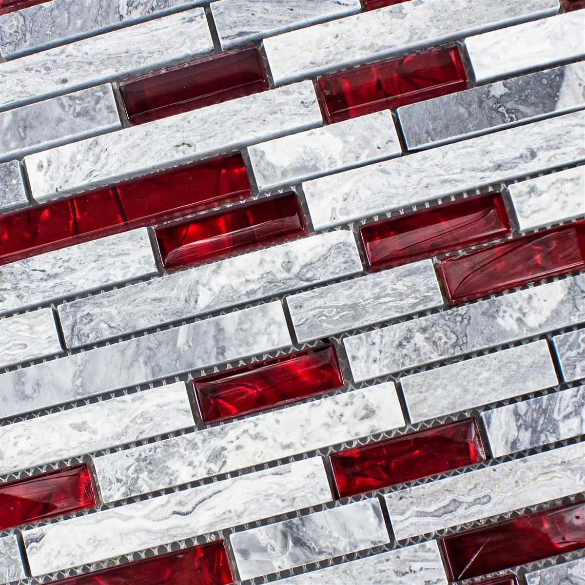 Vzorek Mozaika Ze Skla A Přírodního Kamene Dlaždice Sinop Šedá Červená Brick