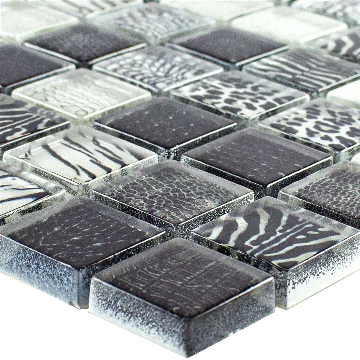 Vzorek Skleněná Mozaika Dlaždice Safari Černá 23