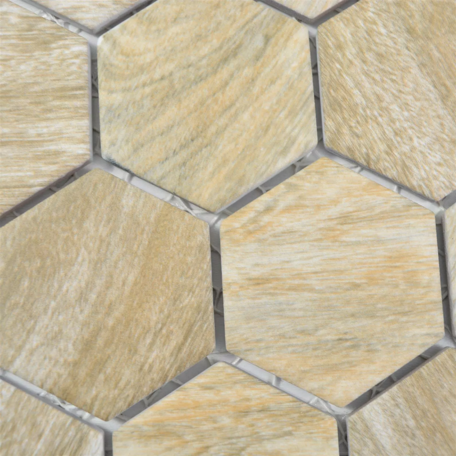 Vzorek Keramické Mozaikové Dlaždice Elmshorn Šestiúhelník Béžová