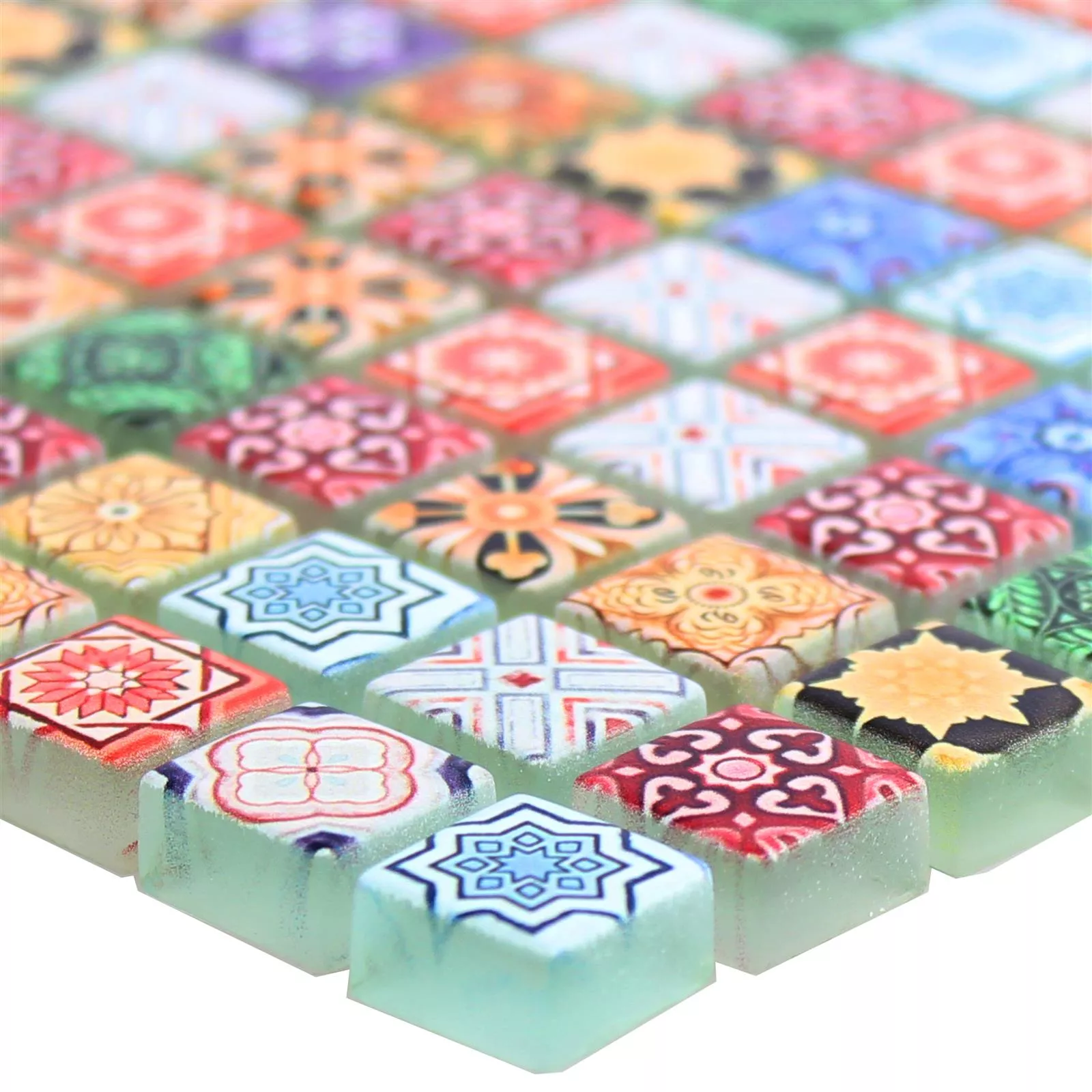 Vzorek Skleněná Mozaika Dlaždice Marrakech Pestrobarevná