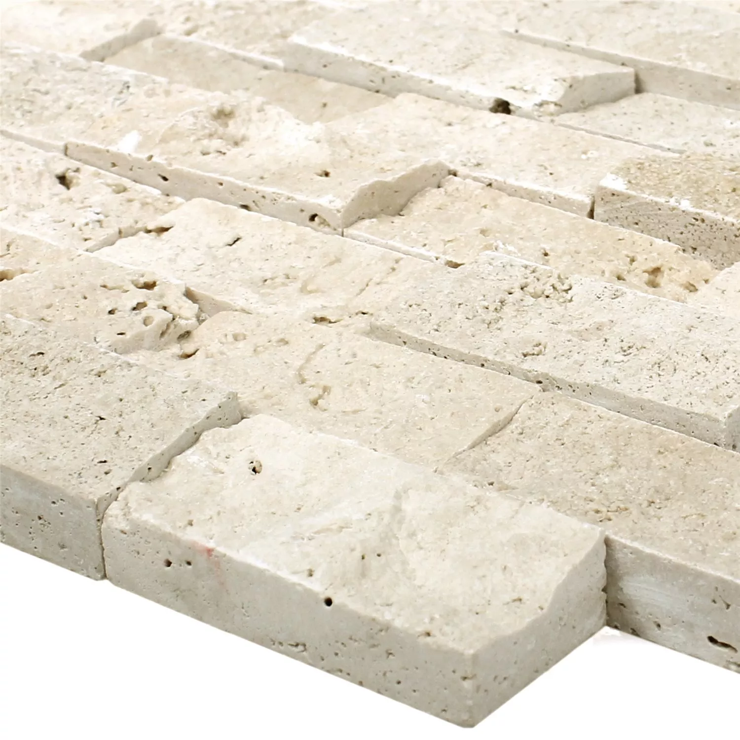 Mozaiková Dlaždice Z Travertinu. Barga Béžová 3D Mozaiková Dlaždice Z Travertinu. Barga Béžová 3D
