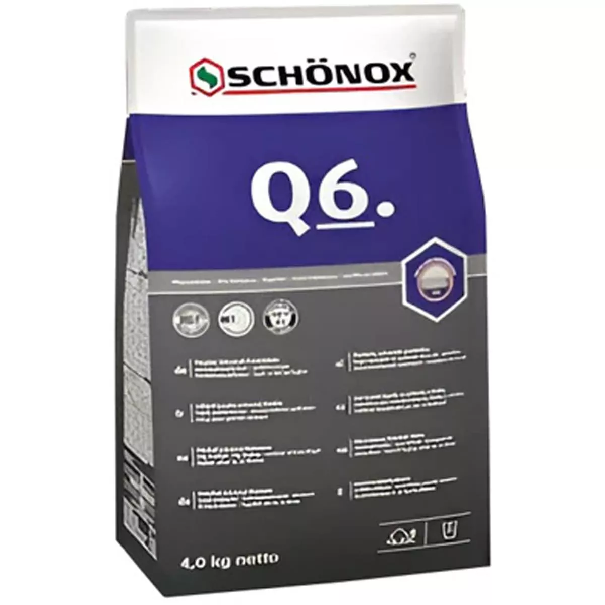 Lepidlo na dlaždice Schönox Q6 univerzální práškové lepidlo 4 kg Lepidlo na dlaždice Schönox Q6 univerzální práškové lepidlo 4 kg