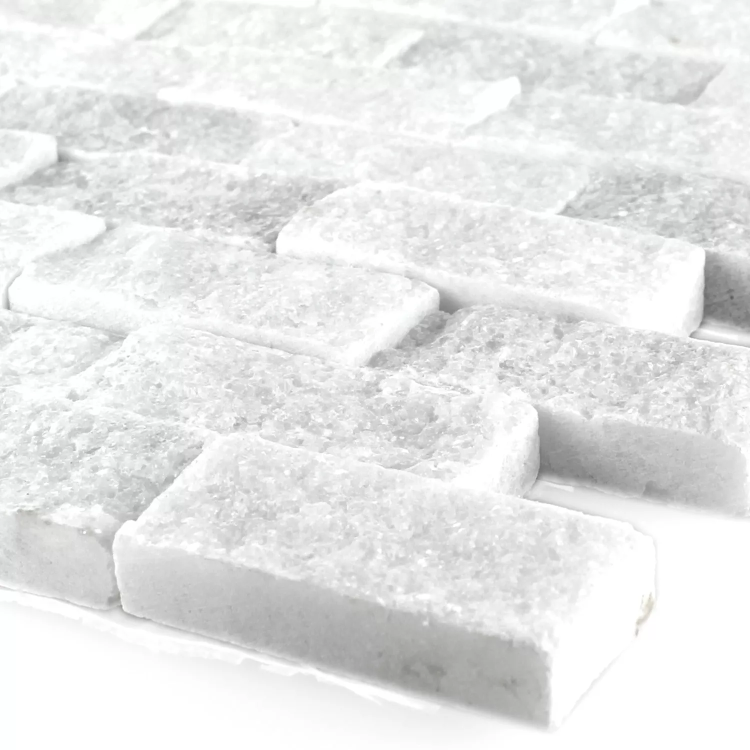 Mozaiková Dlaždice Přírodní Kámen Mramor Treviso Brick Bílá 3D Mozaiková Dlaždice Přírodní Kámen Mramor Treviso Brick Bílá 3D