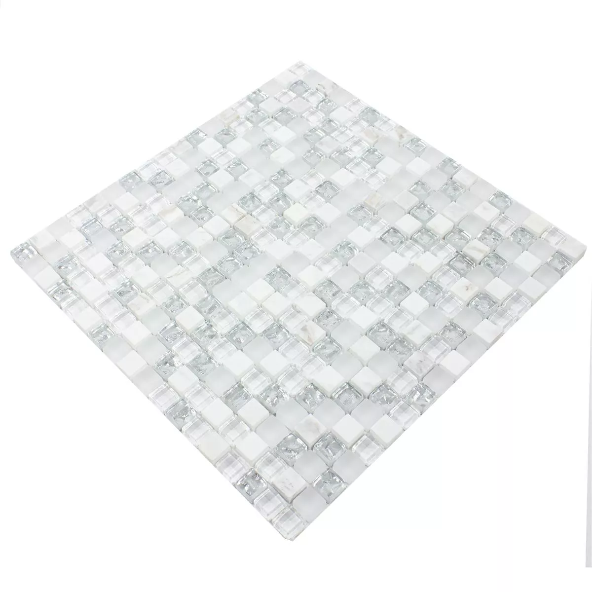 Vzorek Skleněná Mozaika Dlaždice Lexington Sklo Materiálová Směs Bílá
