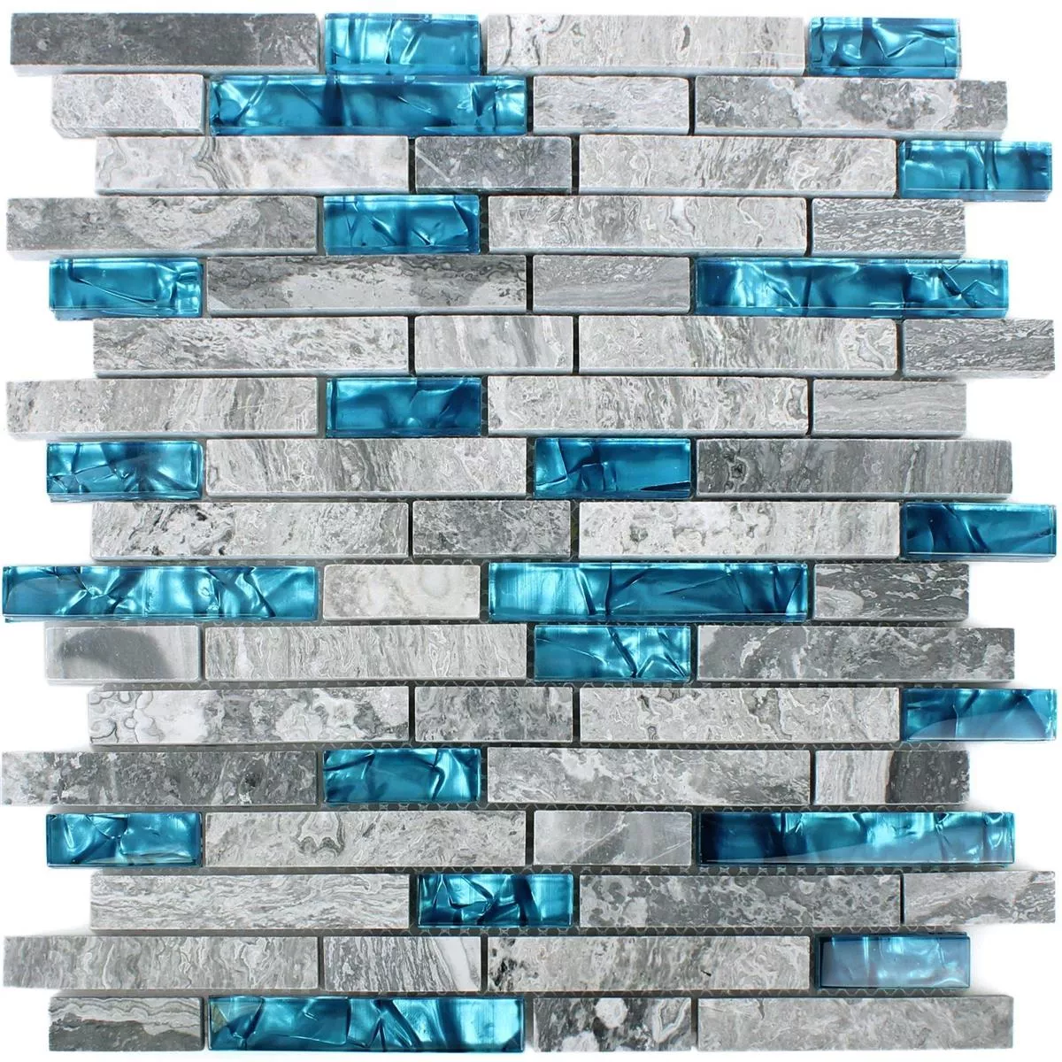 Skleněná Mozaika Dlaždice Z Přírodního Kamene Sinop Šedá Modrá