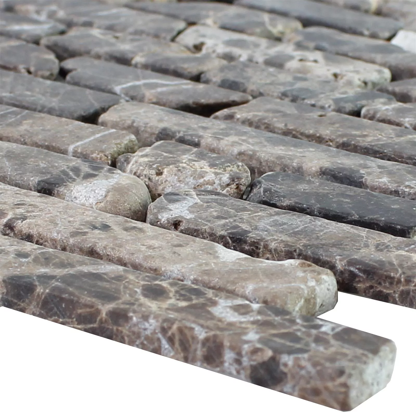 Mramor Přírodní Kámen Mozaiková Dlaždice Rocky Hnědá Mramor Přírodní Kámen Mozaiková Dlaždice Rocky Hnědá