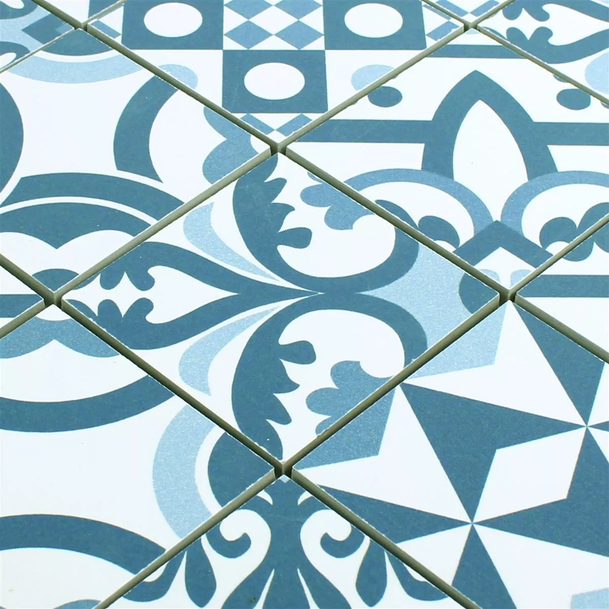 Vzorek Keramické Mozaikové Dlaždice Retro Utopia Modrá R10/B