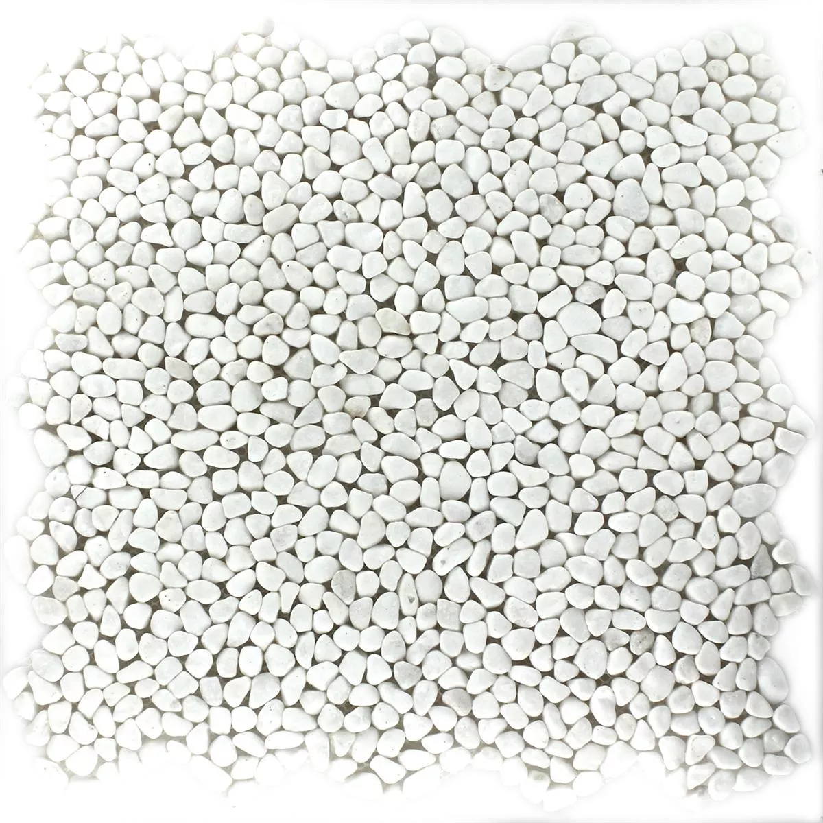 Vzorek Mozaiková Dlaždice Říční Oblázky Micro Bílá