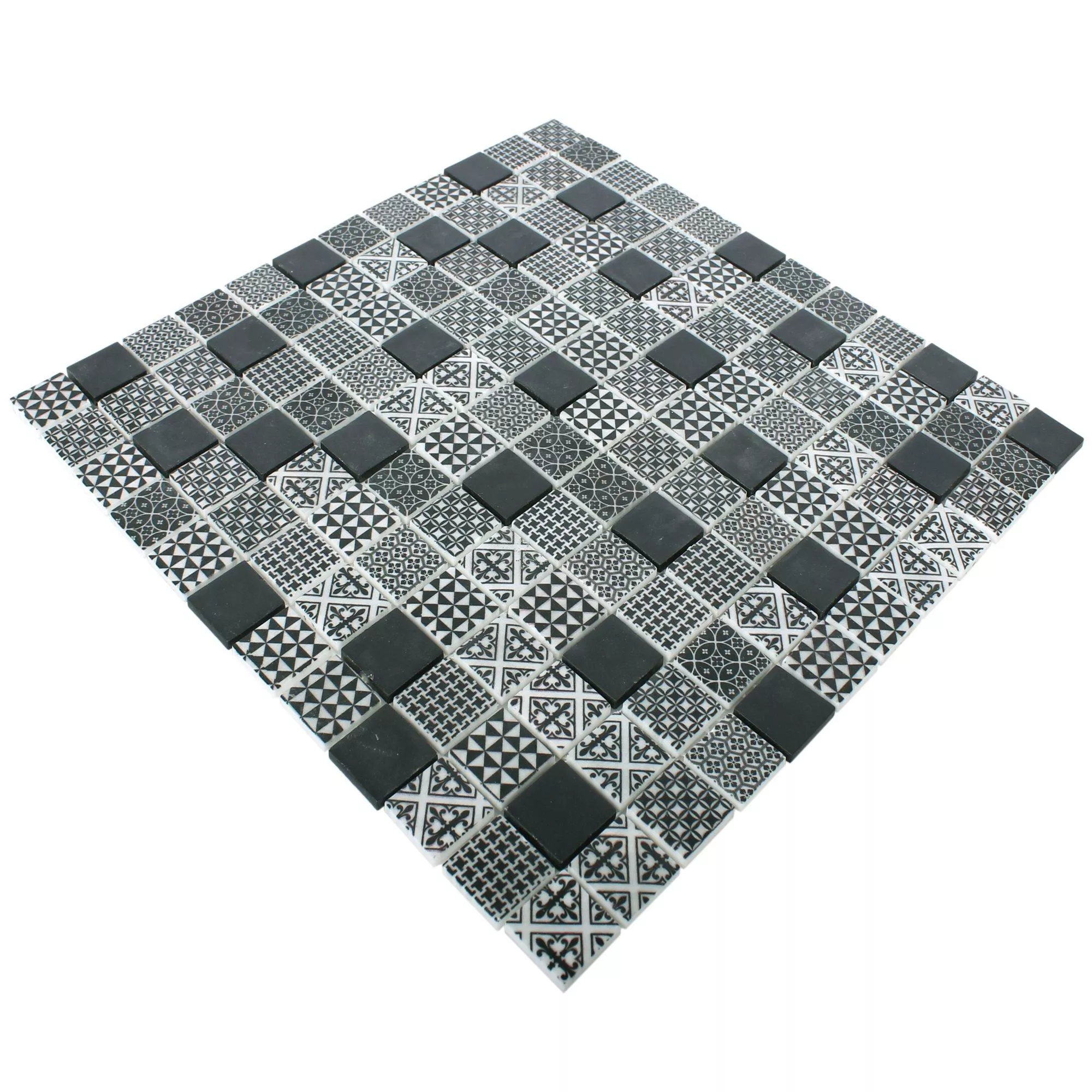 Vzorek Skleněná Mozaika Dlaždice Malard Černá