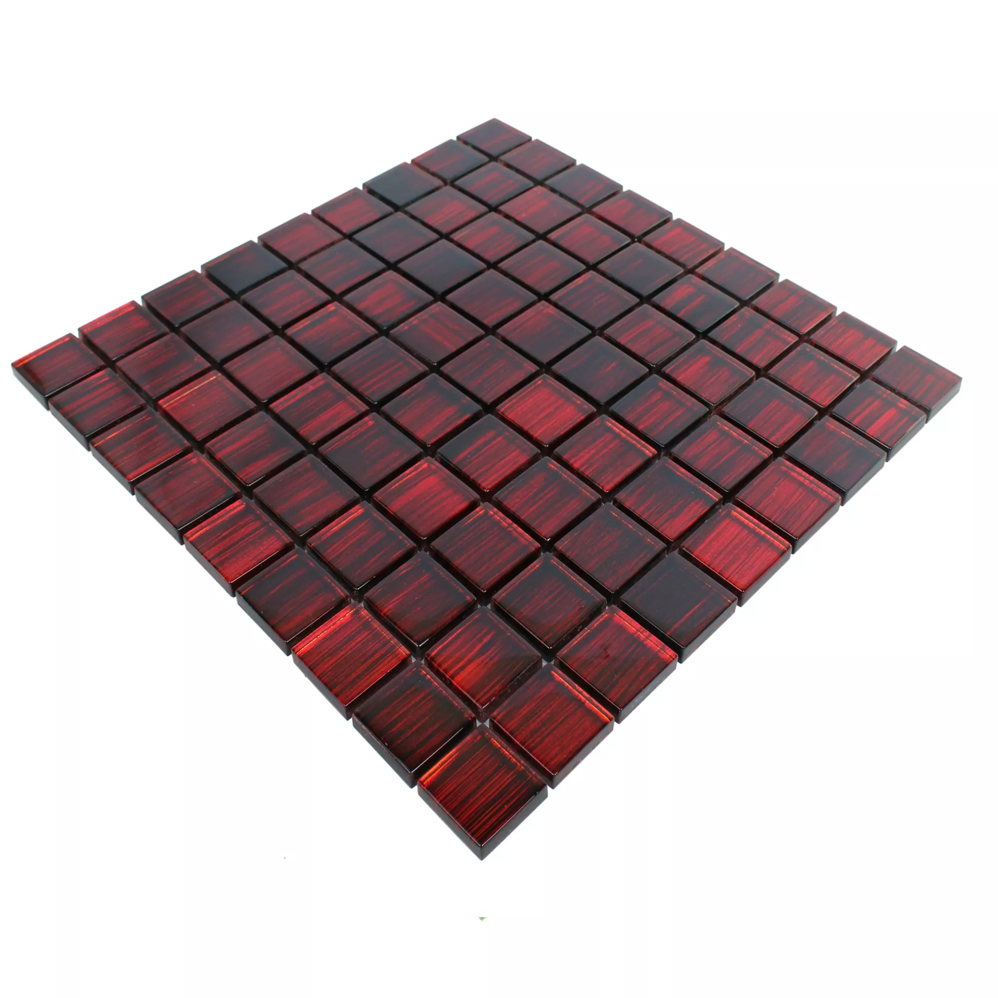 Vzorek Skleněná Mozaika Dlaždice Tradition Tmavě Červená