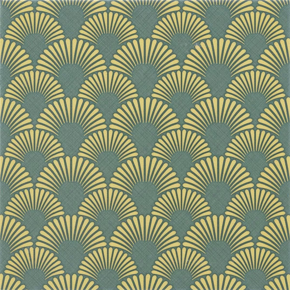 Podlahové Dlaždice Cementový Vzhled Wildflower Zelená Dekor 18,5x18,5cm 