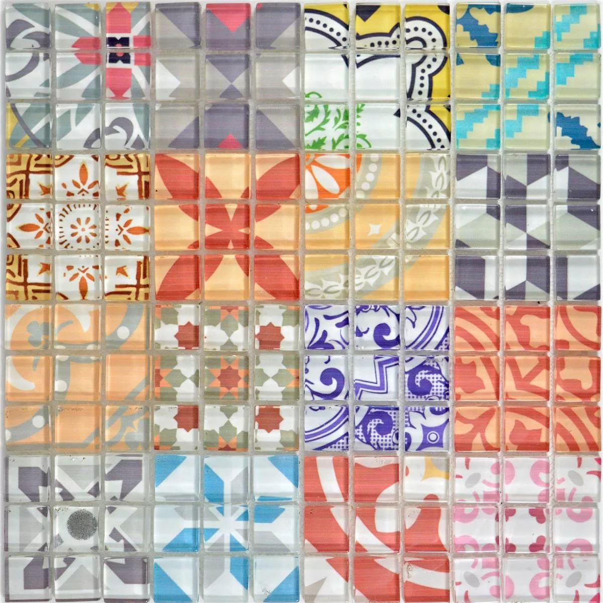 Vzorek Skleněná Mozaika Retro Dlaždice Noya Vintage Pestrobarevná
