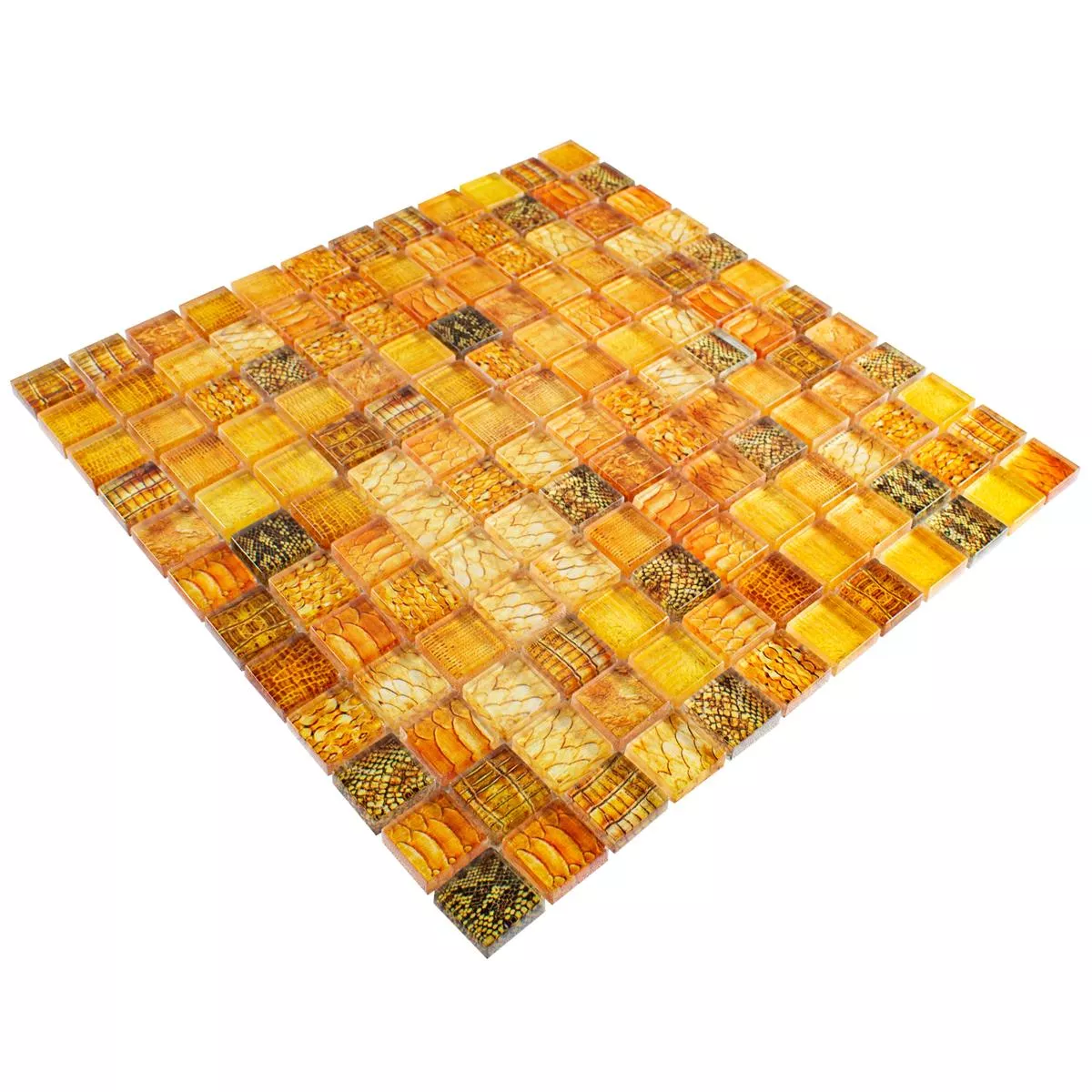 Skleněná Mozaika Dlaždice Python Oranžová 23