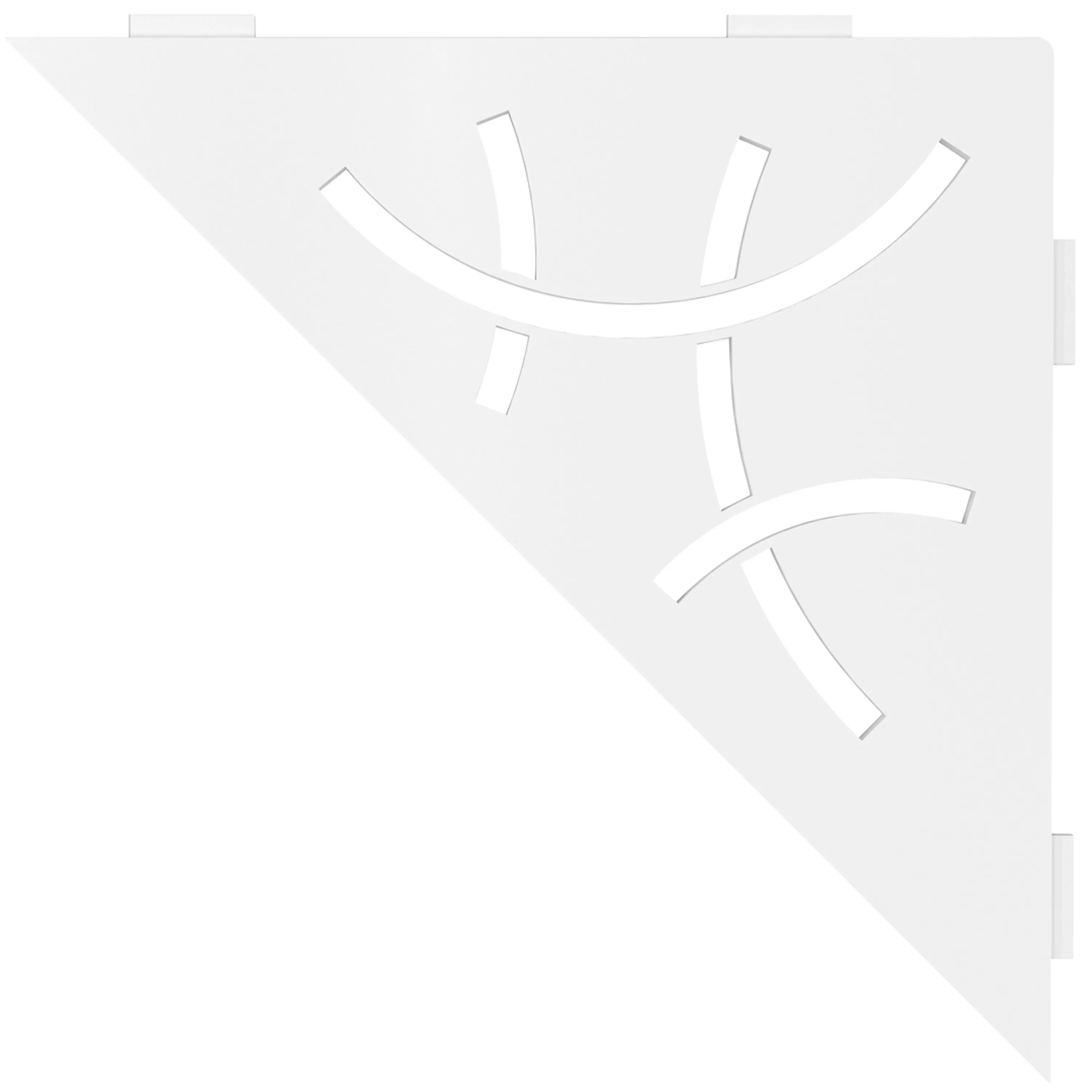 Schlüter nástěnná police trojúhelník 21x21cm Curve zářivě bílá mat