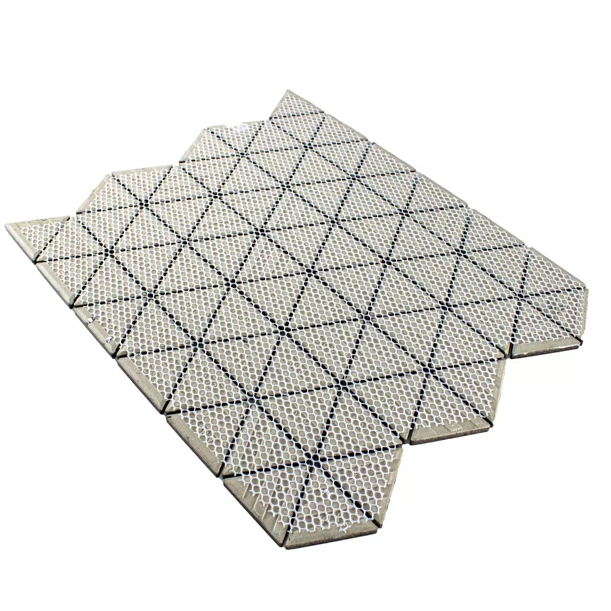 Vzorek Keramika Mozaikové Dlaždice Arvada Trojúhelník Bílá Lesklá