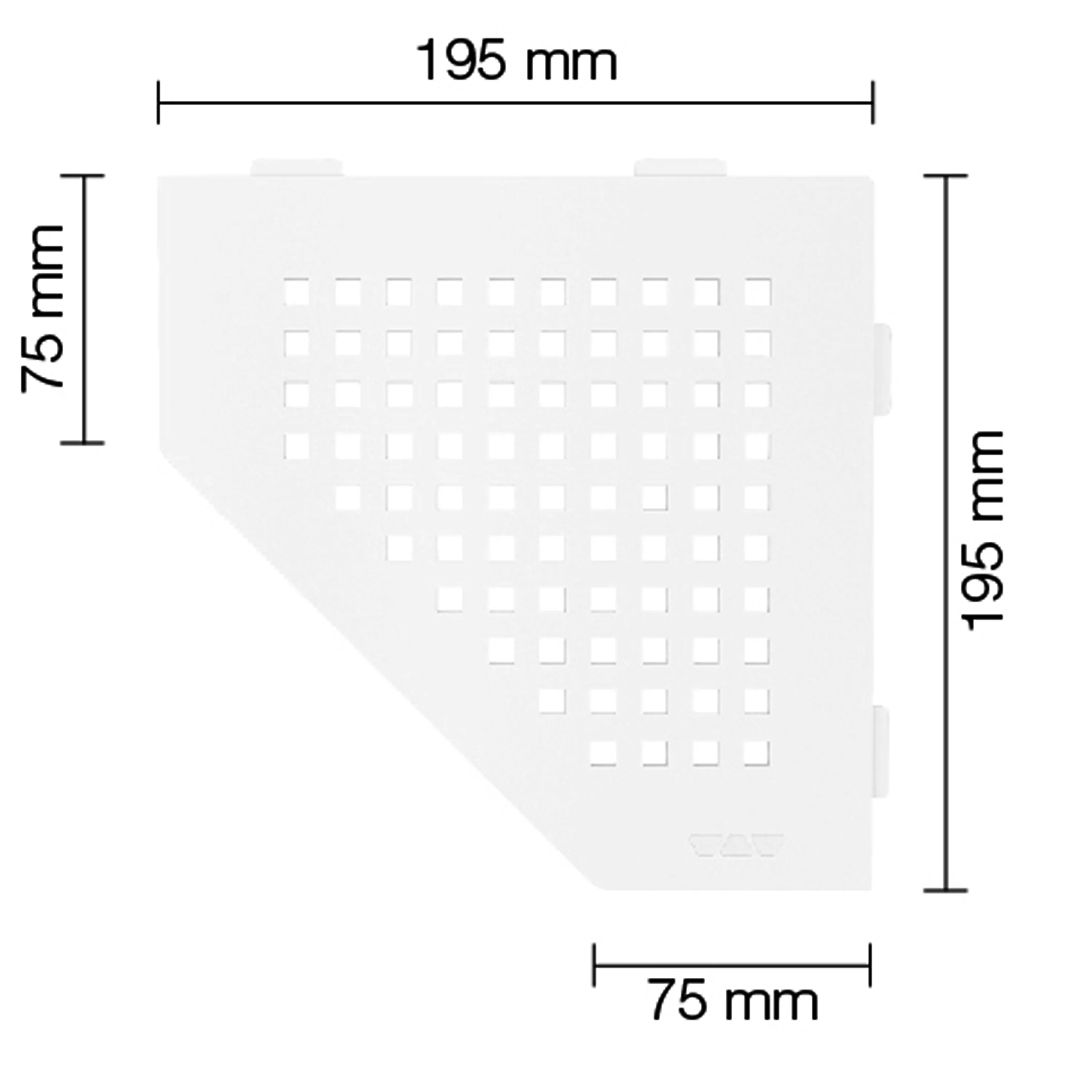 Nástěnná police sprchová police Schlüter 5eck 19,5x19,5cm čtvercová bílá