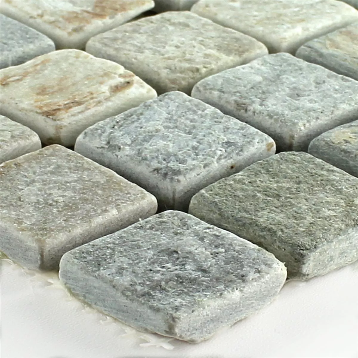 Mozaiková Dlaždice Křemenec Béžová Šedá 22x22mm Mozaiková Dlaždice Křemenec Béžová Šedá 22x22mm